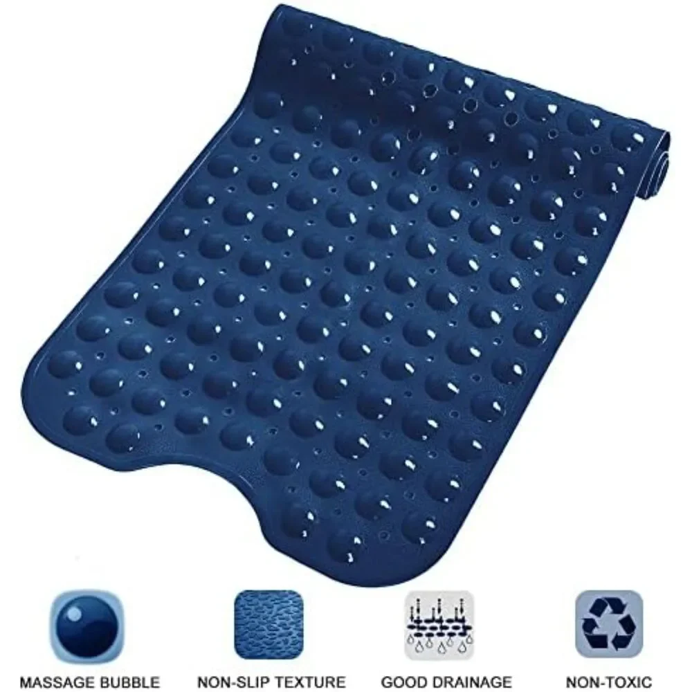 Bathtub Shower Mats Extra Long Non-Slip Bath Tub Mat 39 x 16 Inch Suction Cups